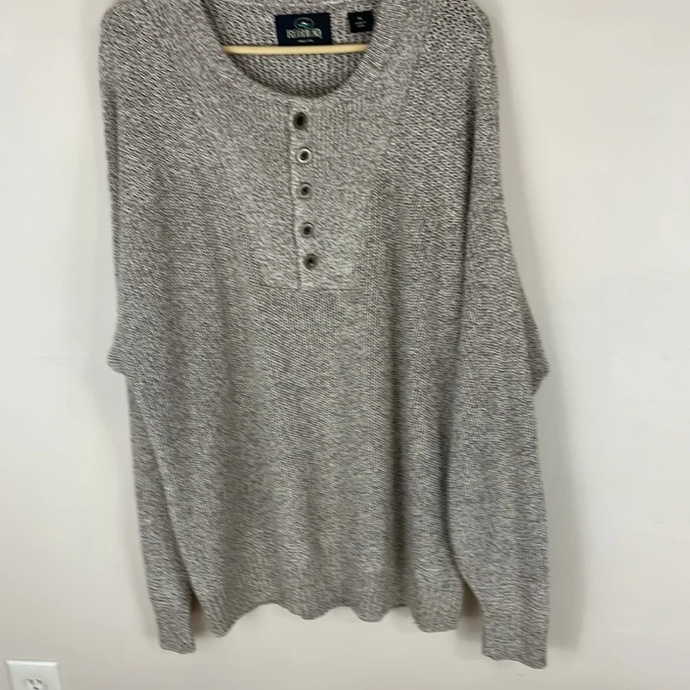 Redhead Brown Tweed Cotton Blend Sweater with Button Packet Size XL